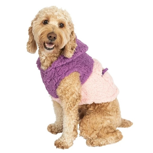 🐶 3 Sizes Available 🐶 New Justice Pet Polyester Sherpa Dog Hoodie, Purple - Picture 8 of 12